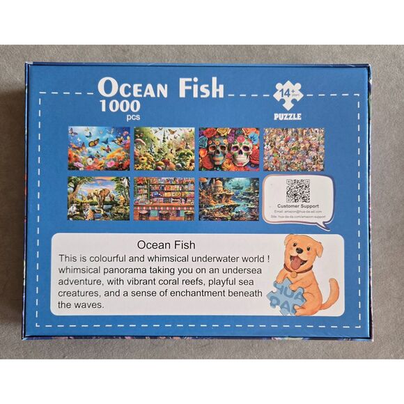 Huadada Ocean Fish 1000 pc Complete Coral Reefs Sea Life Octopus Jellyfish - Picture 2 of 5